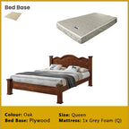 Macen Wooden Bedframe Solid Wood With Plywood Base Queen/King Size - w/ Mattress Option