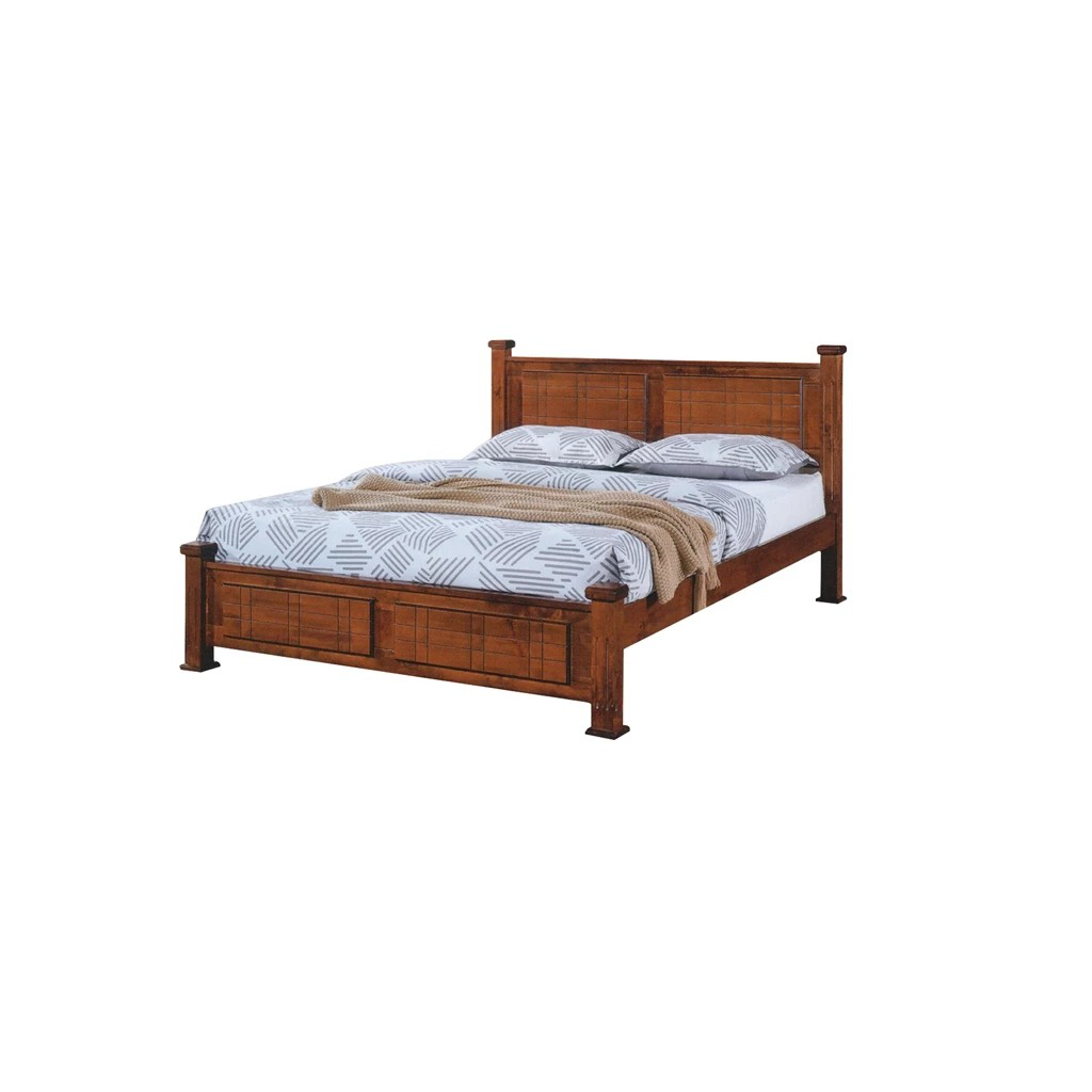 Carver Wooden Bedframe MDF + Veneer W/ Plywood Base Queen/King Size - w/ Mattress Option