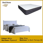 Karon Wooden Bedframe MDF + Veneer With Plywood Base Queen/King Size - w/ Mattress Option