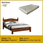 Liam Wooden Bedframe MDF + Veneer With Plywood Base Queen Size - w/ Mattress Option