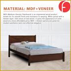 Karon Wooden Bedframe MDF + Veneer With Plywood Base Queen/King Size - w/ Mattress Option