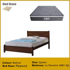 Karon Wooden Bedframe MDF + Veneer With Plywood Base Queen/King Size - w/ Mattress Option