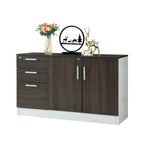 Adrano Sideboard Cabinet Storage Furniture With 3 Drawers 2 Doors with Soft Closing Hinges.