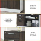 Adrano Sideboard Cabinet Storage Furniture With 3 Drawers 2 Doors with Soft Closing Hinges.
