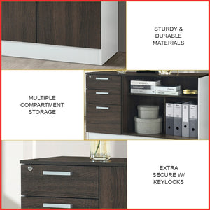 Adrano Sideboard Cabinet Storage Furniture With 3 Drawers 2 Doors with Soft Closing Hinges.