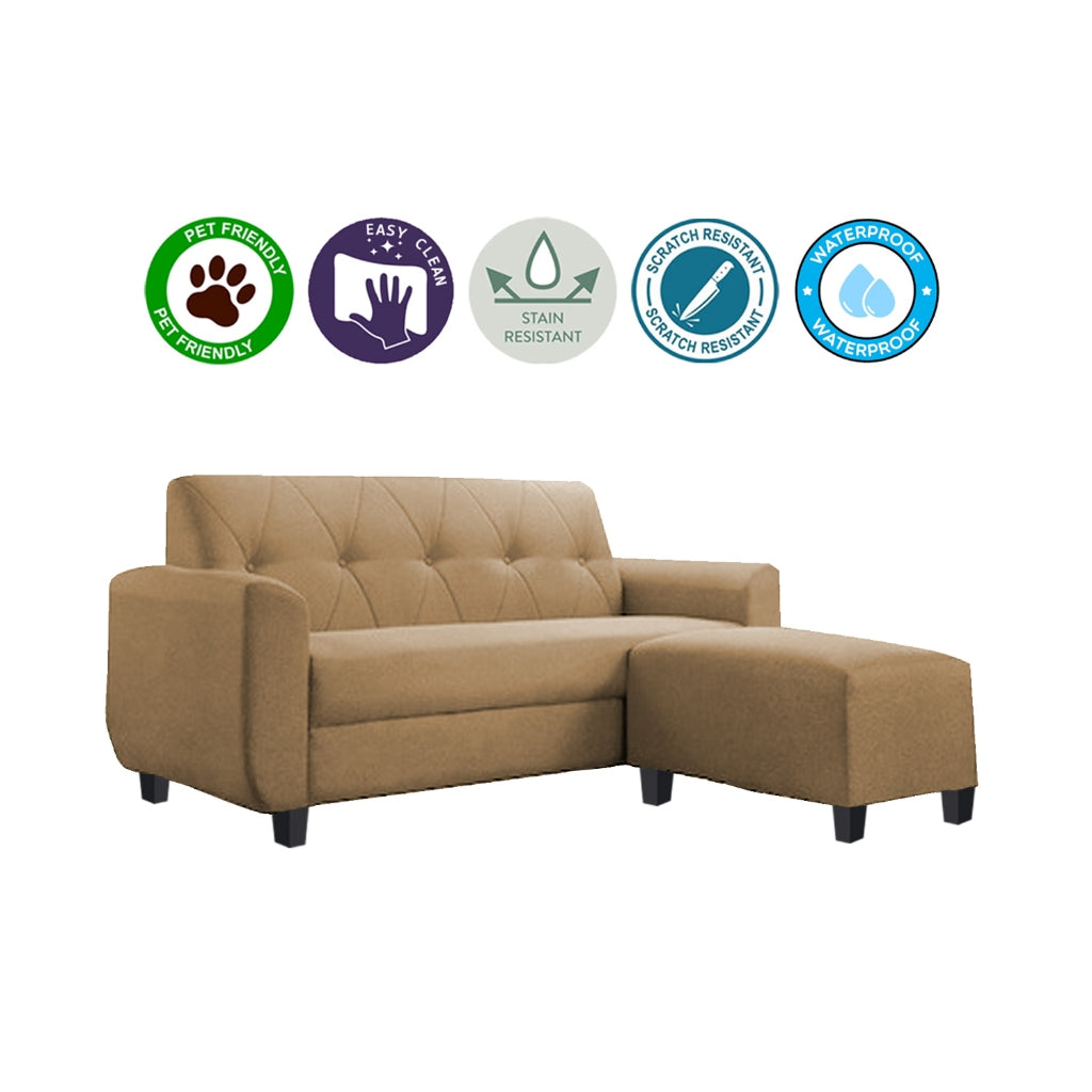 Murray 3 Seater Fabric Sofa with Stool w/ Pet-Friendly Option