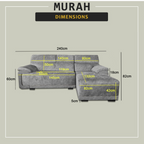 Murah L-Shaped Sofa in 48 Colour - w/ PetFriendly Options