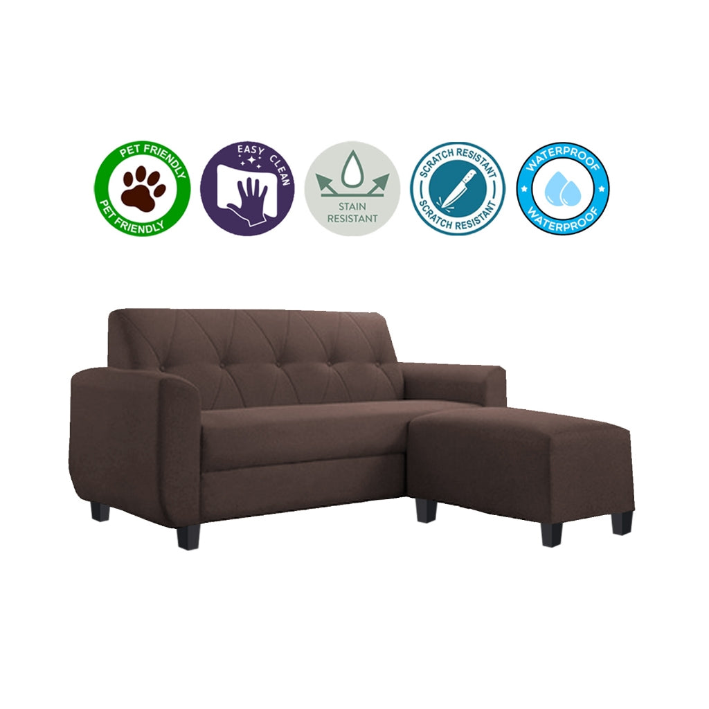 Murray 3 Seater Fabric Sofa with Stool w/ Pet-Friendly Option
