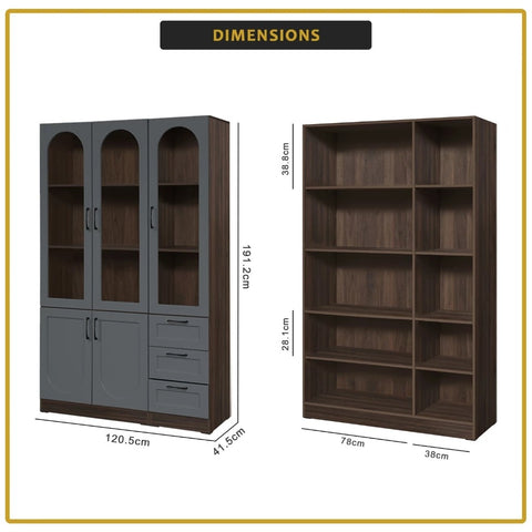Image of Judy Series Open Shelves Display Cabinet Bookshelf Storage in 3 Colours