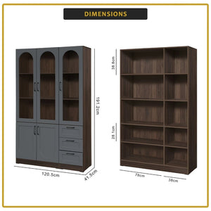 Judy Series Open Shelves Display Cabinet Bookshelf Storage in 3 Colours