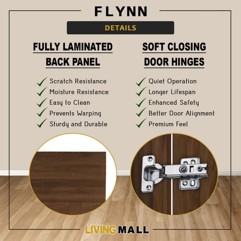 Image of Flynn Shoe Cabinet Soft Closing Fully Laminated Back Panel Thick Particle Board