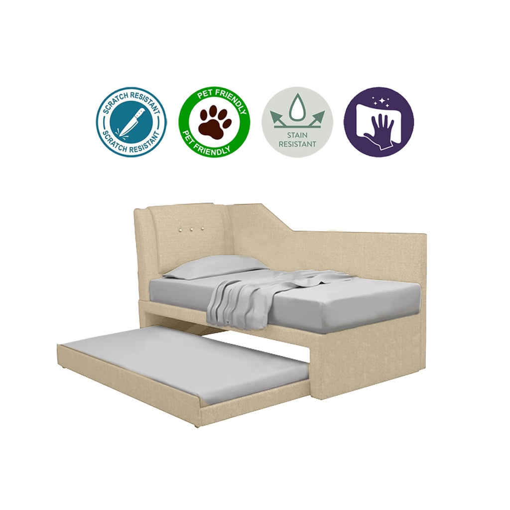 Miche Single/Super Single Pull-Out Bed Frame in Faux Leather or Pet-Friendly Fabric