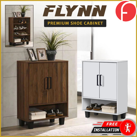 Image of Flynn Shoe Cabinet Soft Closing Fully Laminated Back Panel Thick Particle Board