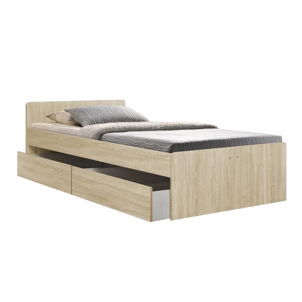 Sobee Single/Super Single Bed with Drawers of Pull-out Bed / Fully Laminated Board