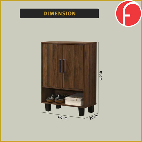 Image of Flynn Shoe Cabinet Soft Closing Fully Laminated Back Panel Thick Particle Board