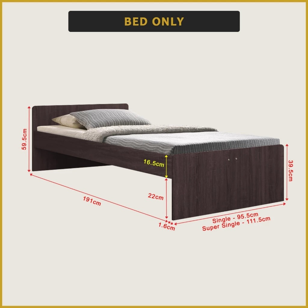 Sobee Single/Super Single Bed with Drawers of Pull-out Bed / Fully Laminated Board