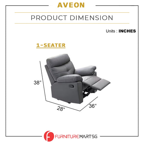 Image of Aveon Half Leather Sofa 5 recliners  Sofa Set in 2 Models