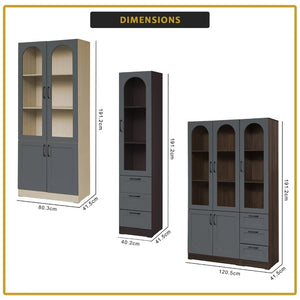 Judy Series Open Shelves Display Cabinet Bookshelf Storage in 3 Colours