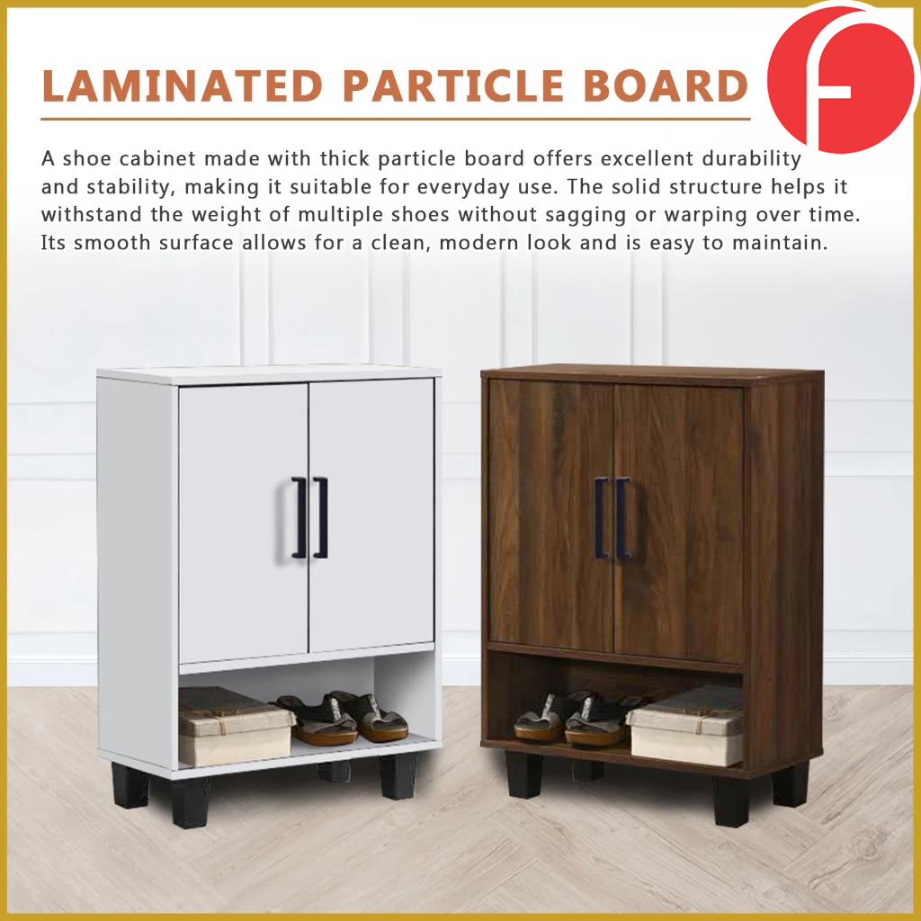Flynn Shoe Cabinet Soft Closing Fully Laminated Back Panel Thick Particle Board