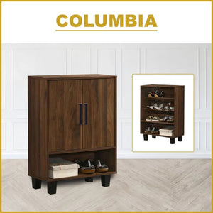 Flynn Shoe Cabinet Soft Closing Fully Laminated Back Panel Thick Particle Board