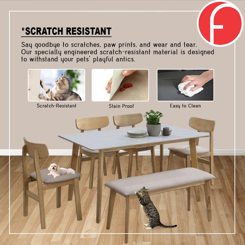 Image of Ising Dining Set with Scratch resistant Sintered Stone Table Top High Density Chair