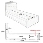 Dorma Single Divan + Pull-Out Type Bed Frame w/ Mattress Option Fabric Upholstery