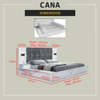 Cana Queen/King Size Platform Bed Frame with Side Table w/ Drawers & Hidden Storage