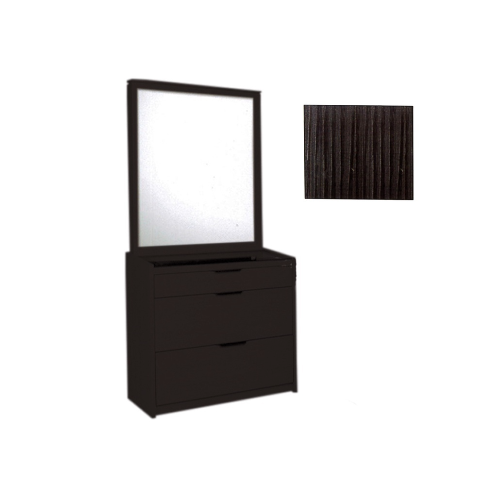 Minna Series Dressing Table With Mirror In Walnut And White Wash (Model L)