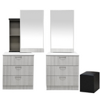 Ritch Dressing Table With Mirror In Walnut And White Wash