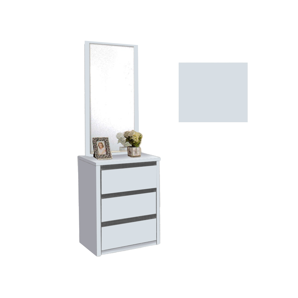 Minna Series Dressing Table With Mirror In Walnut And White Wash (Model H)