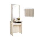Minna Series Dressing Table With Mirror In Walnut And White Wash (Model G)
