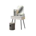Benni (Model B) Premium Dressing Table with Led Backlit Mirror, with Drawers and Stool