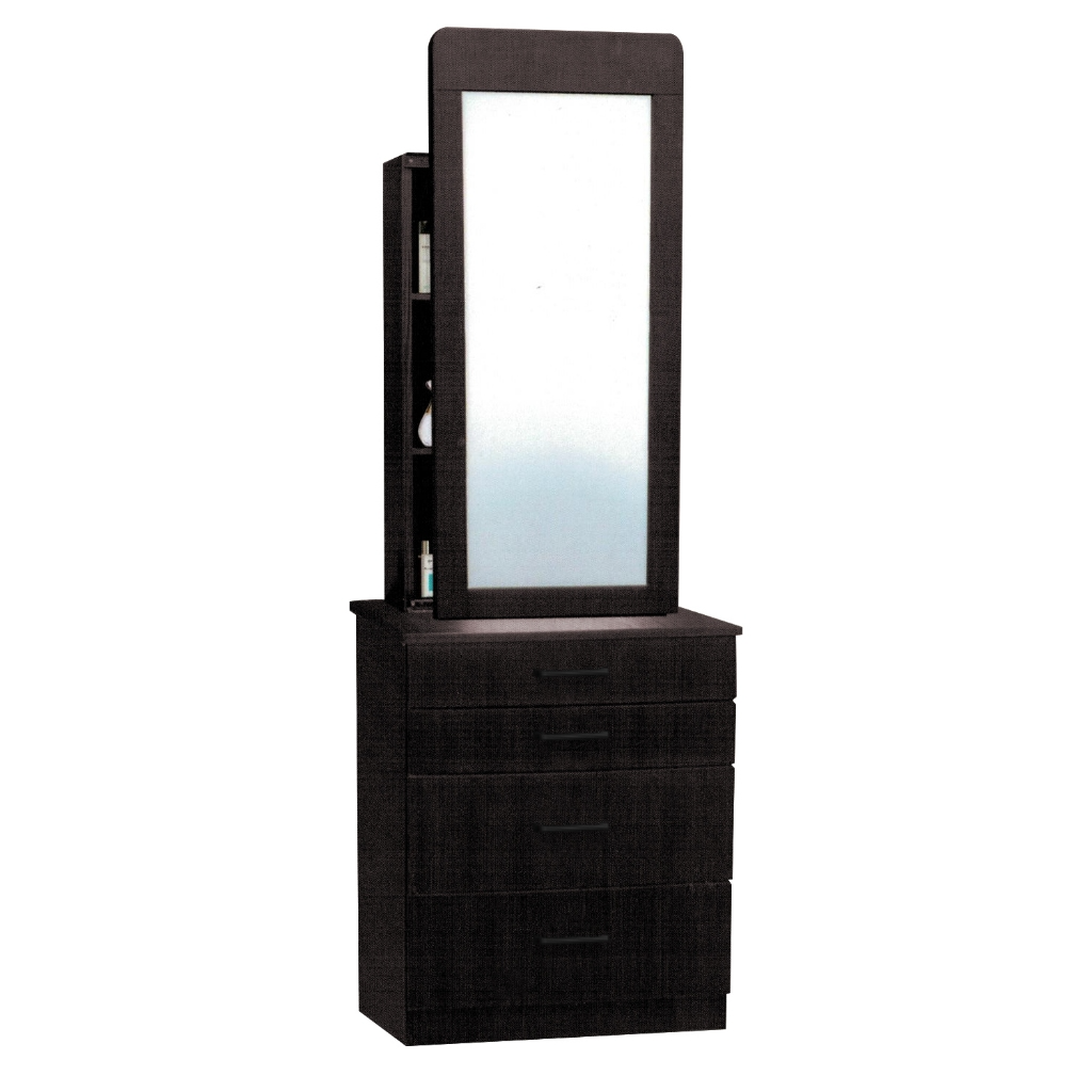 Minna Series Dressing Table With Mirror In Walnut And White Wash (Model E)