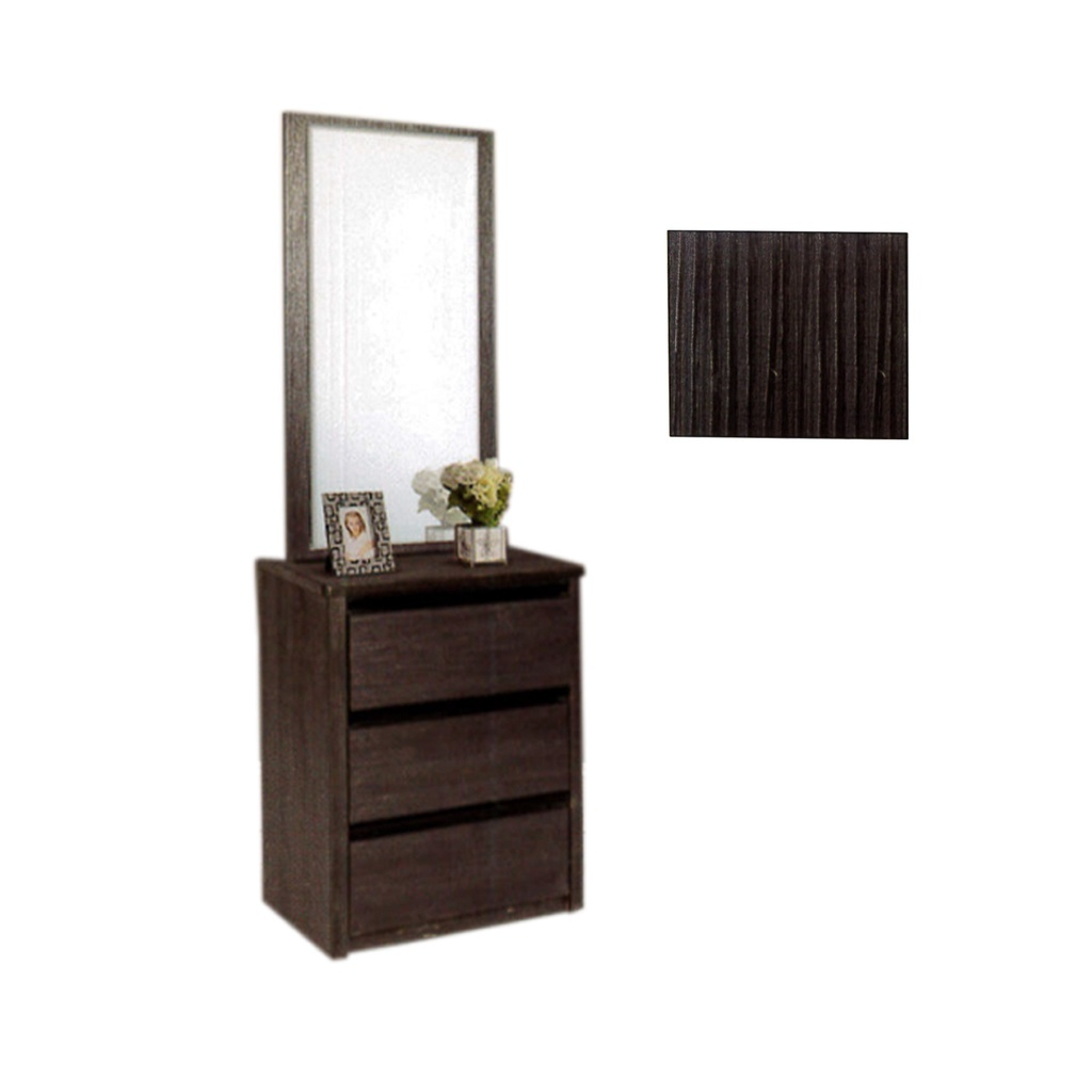 Minna Series Dressing Table With Mirror In Walnut And White Wash (Model H)