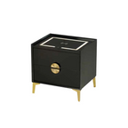 Evon (Model B and C) Bedside Table with Drawers and Wireless Charger Top with 3-Colour Led Lights