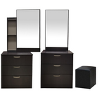 Ritch Dressing Table With Mirror In Walnut And White Wash