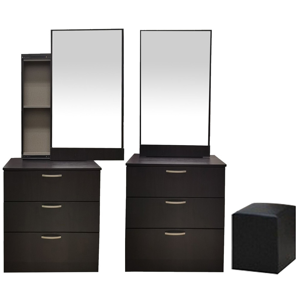 Ritch Dressing Table With Mirror In Walnut And White Wash