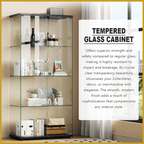 Haley Heavy-Duty Tempered Glass Display Cabinet in Black or White Colour