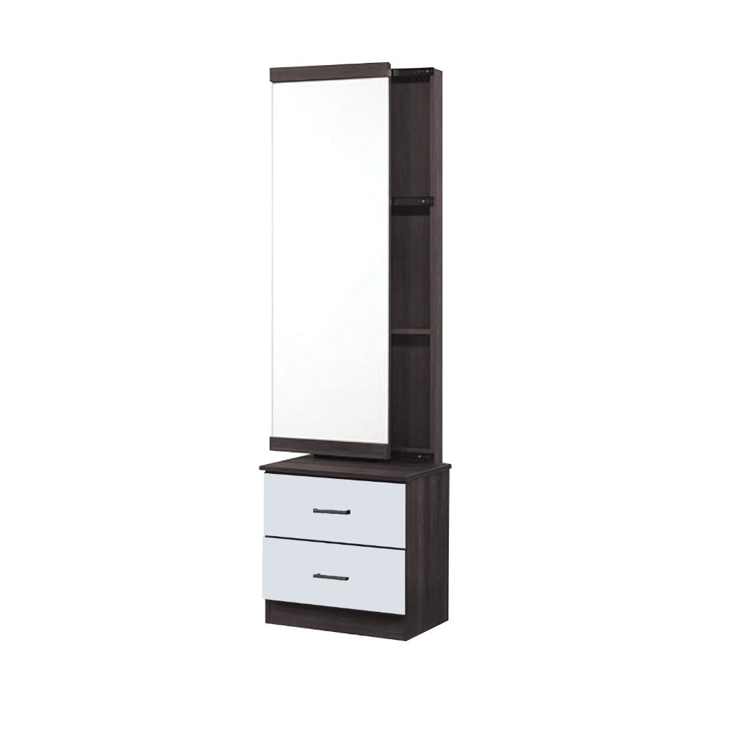 Minna Series Dressing Table With Mirror In Walnut And White Wash (Model F)