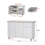 Deena Series 2/3-Door Kitchen Cabinet with Drawers in White Colour