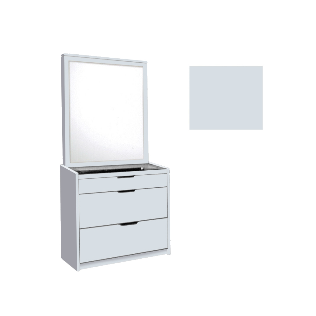 Minna Series Dressing Table With Mirror In Walnut And White Wash (Model L)