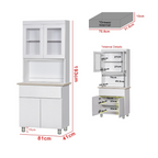 Deena Series 1/2-Door Kitchen Cabinet with Drawers in White Colour with Top