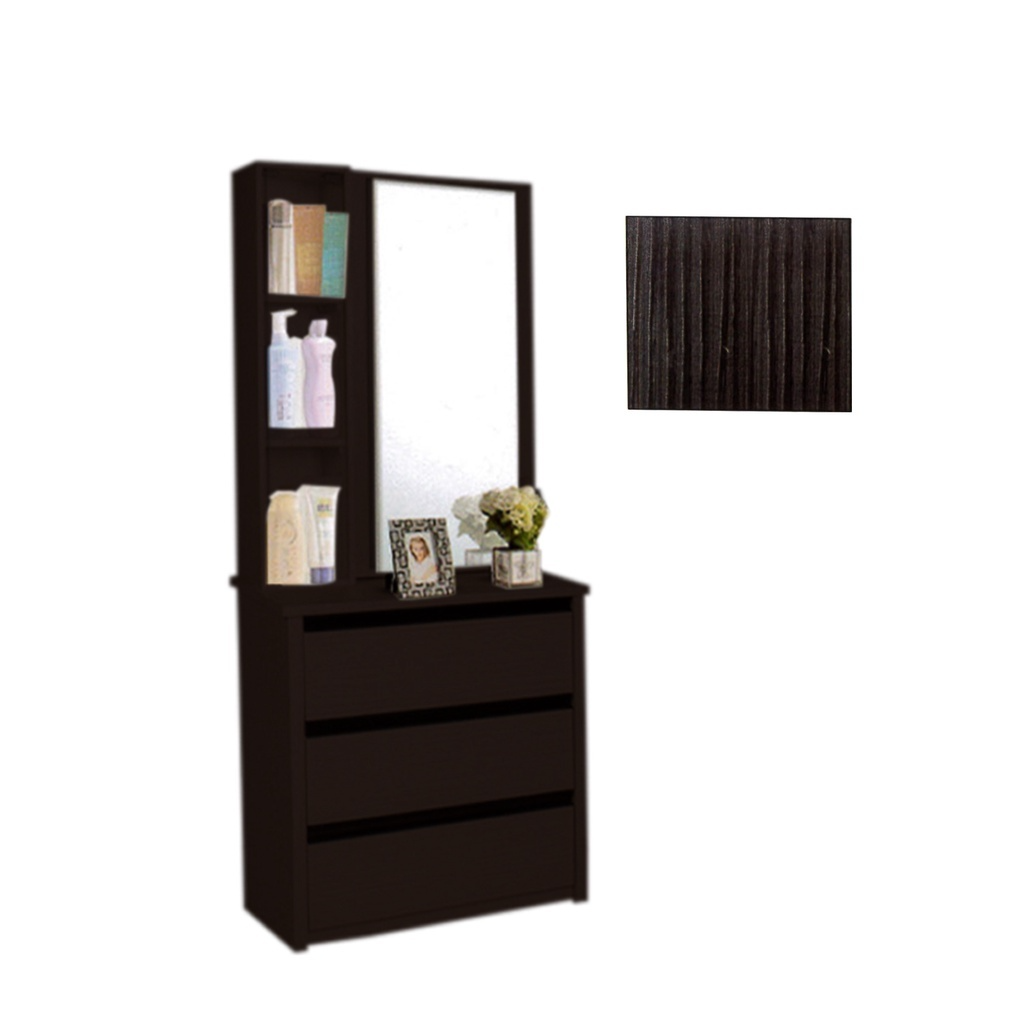 Minna Series Dressing Table With Mirror In Walnut And White Wash (Model J)