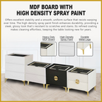 Evon (Model D) Bedside Table with Drawers and Wireless Charger Top with 3-Colour Led Lights