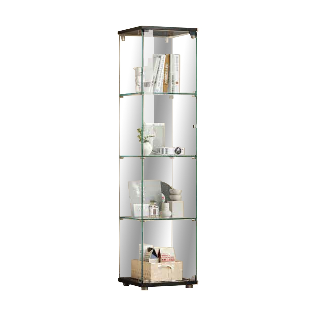 Haley Heavy-Duty Tempered Glass Display Cabinet in Black or White Colour