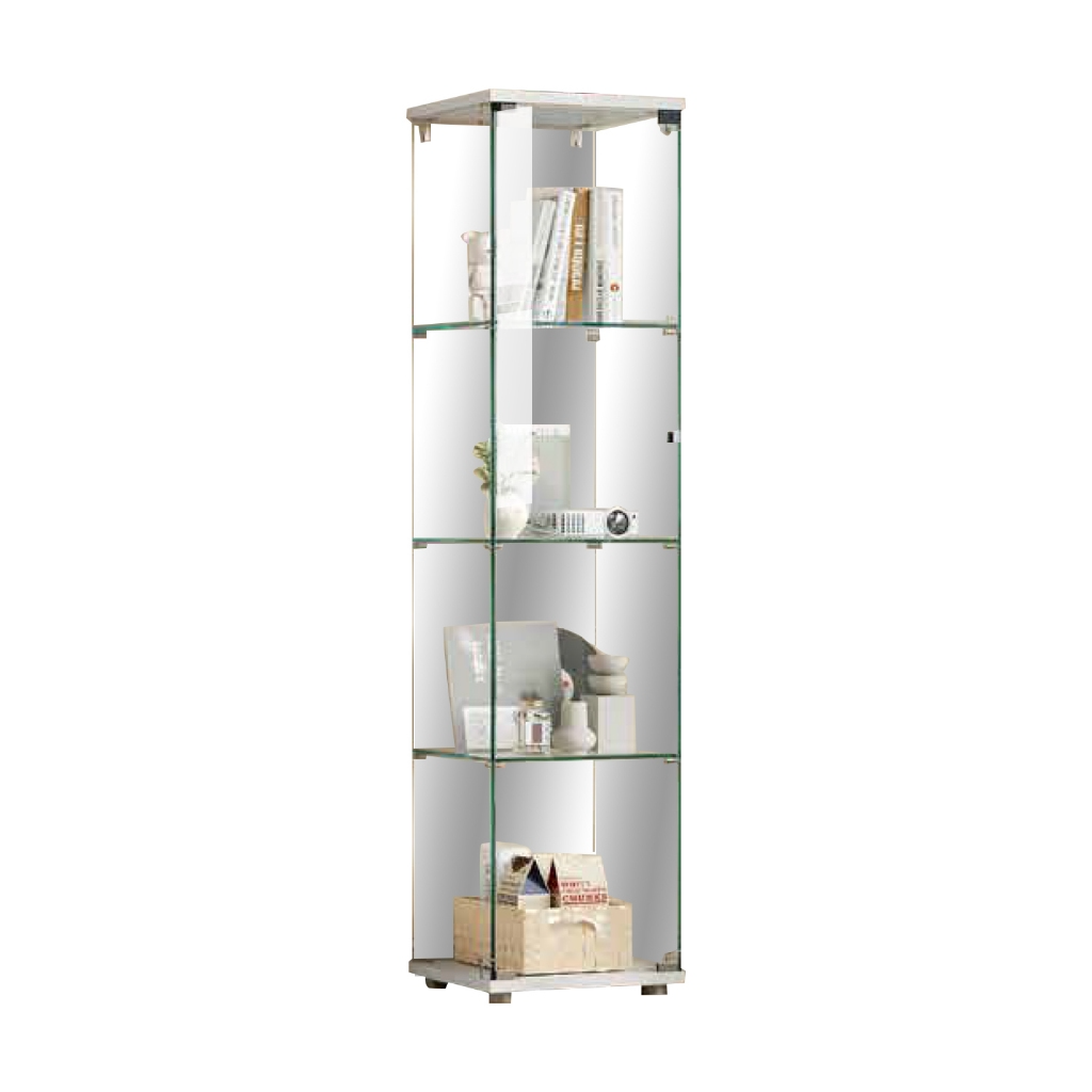 Haley Heavy-Duty Tempered Glass Display Cabinet in Black or White Colour