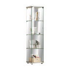Haley Heavy-Duty Tempered Glass Display Cabinet in Black or White Colour