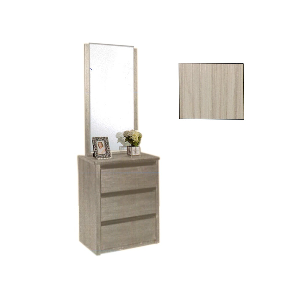 Minna Series Dressing Table With Mirror In Walnut And White Wash (Model H)