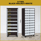Lumi 8 Tier Premium Shoe Cabinet Soft Closing Fully Laminated Back Panel in 3 Colours