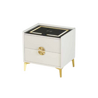 Evon (Model B and C) Bedside Table with Drawers and Wireless Charger Top with 3-Colour Led Lights